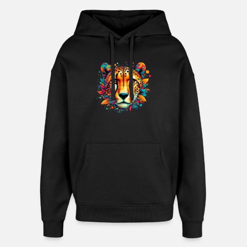 Gepard - Oversized Unisex Hoodie von Stanley/Stella - Schwarz