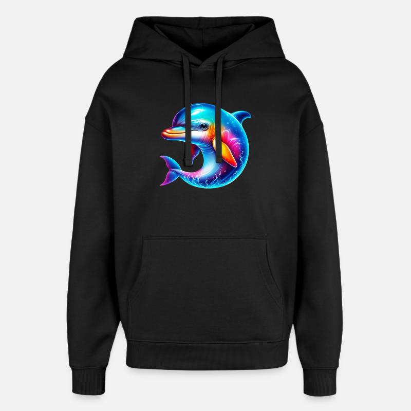 Delfin - Oversized Unisex Hoodie von Stanley/Stella - Schwarz