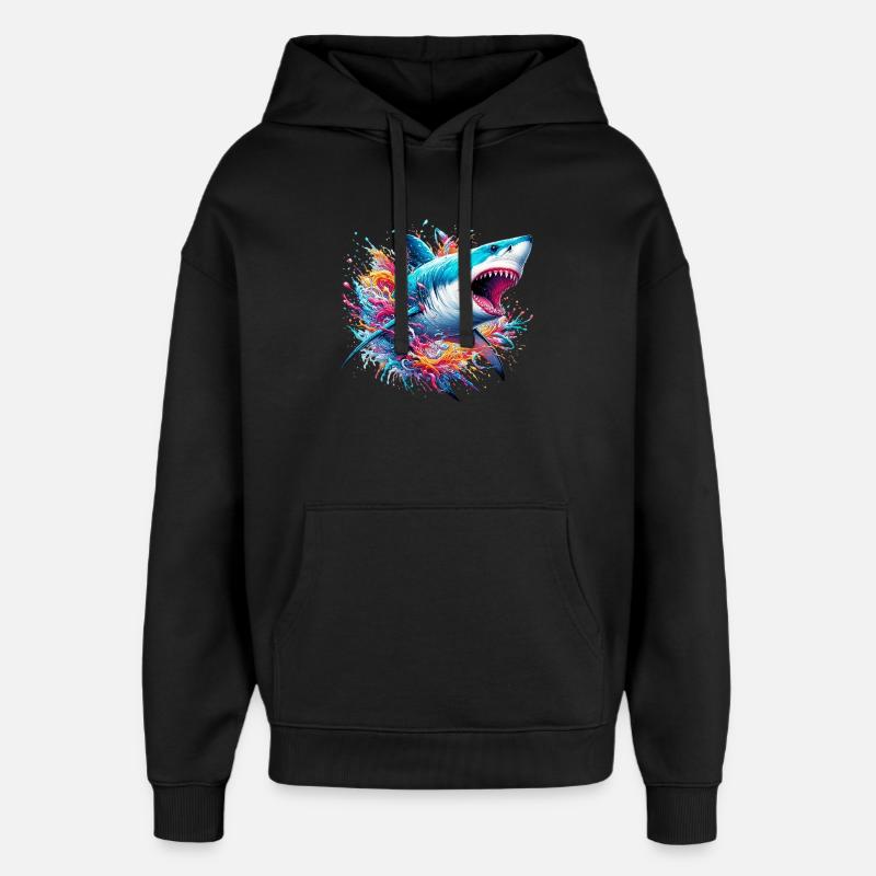 Requin - Sweat à capuche unisexe Stanley/Stella Oversized - noir