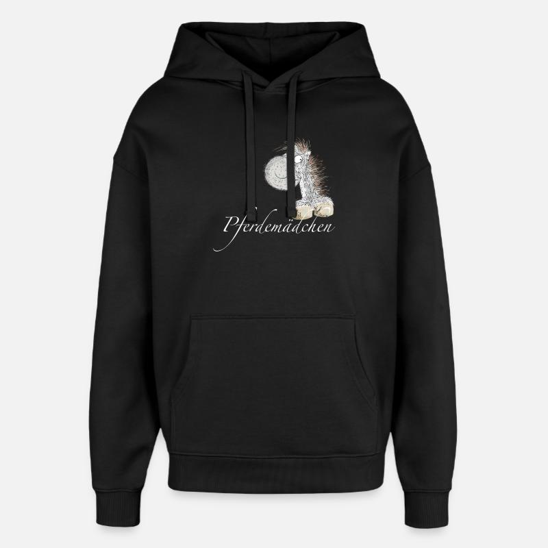cheval fille cheval disant cheval - Sweat à capuche unisexe Stanley/Stella Oversized - noir