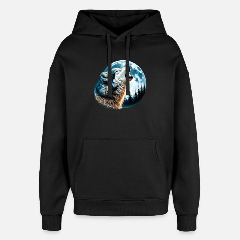 Loup - Sweat à capuche unisexe Stanley/Stella Oversized - noir