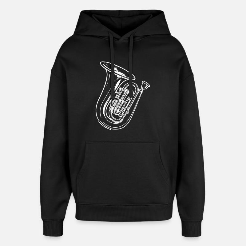 Dessin de tuba - Sweat à capuche unisexe Stanley/Stella Oversized - noir