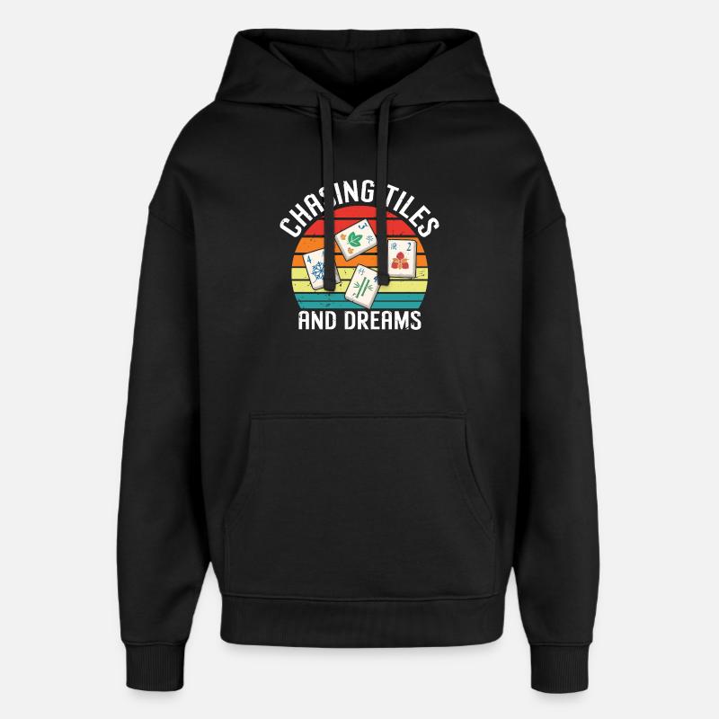 Cadeau de Mahjong drôle - Sweat à capuche unisexe Stanley/Stella Oversized - noir