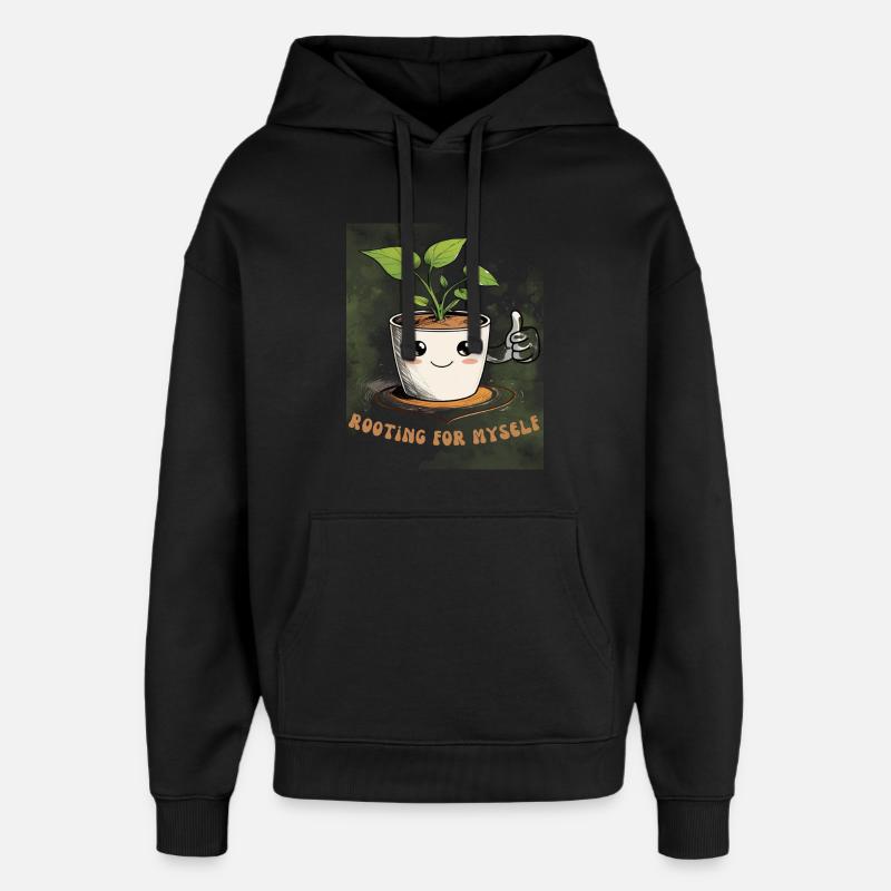 Mignon pot de fleurs avec breloque - Sweat à capuche unisexe Stanley/Stella Oversized - noir