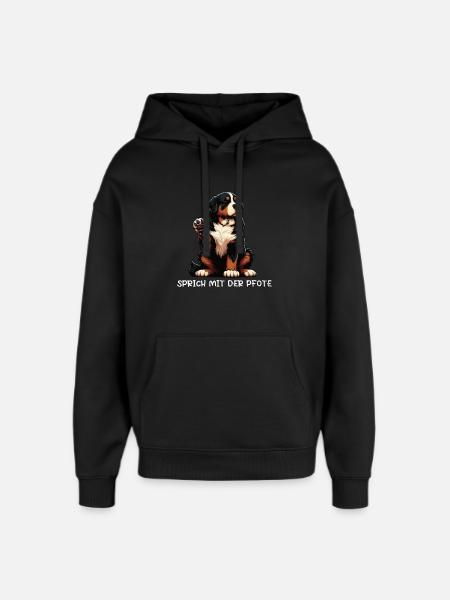 Parlez à la patte du bouvier bernois Sennenhunde - Sweat à capuche unisexe Stanley/Stella Oversized - noir