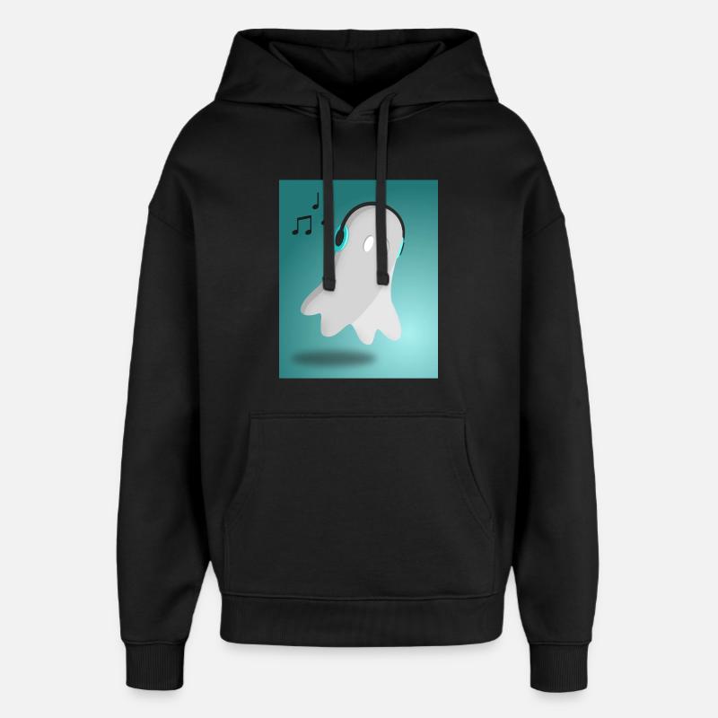 Ghost avec casque - Sweat à capuche unisexe Stanley/Stella Oversized - noir