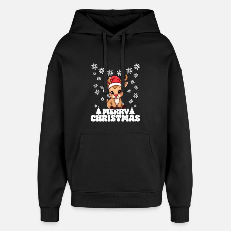 Renne - Joyeux Noël - Sweat à capuche unisexe Stanley/Stella Oversized - noir