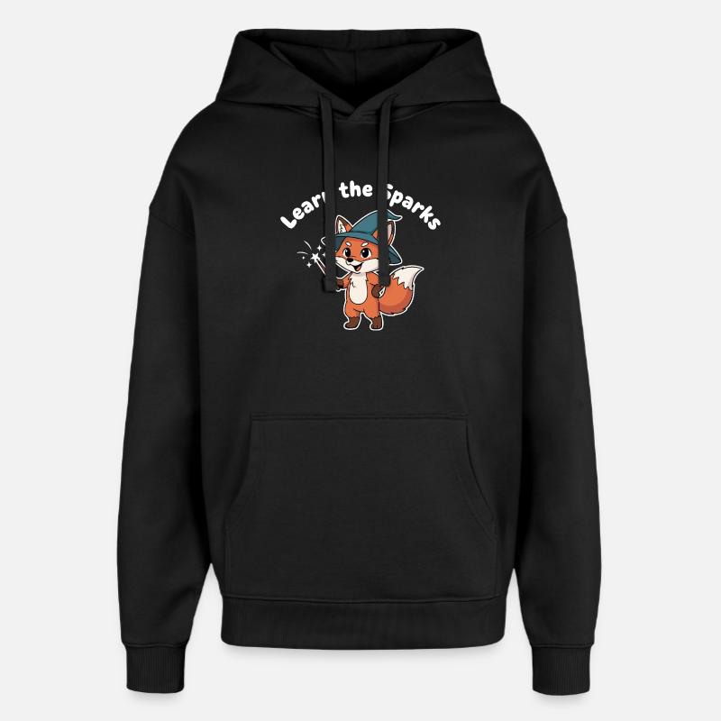 L’Apprenti Sorcier Renard S’Éclaire - Sweat à capuche unisexe Stanley/Stella Oversized - noir