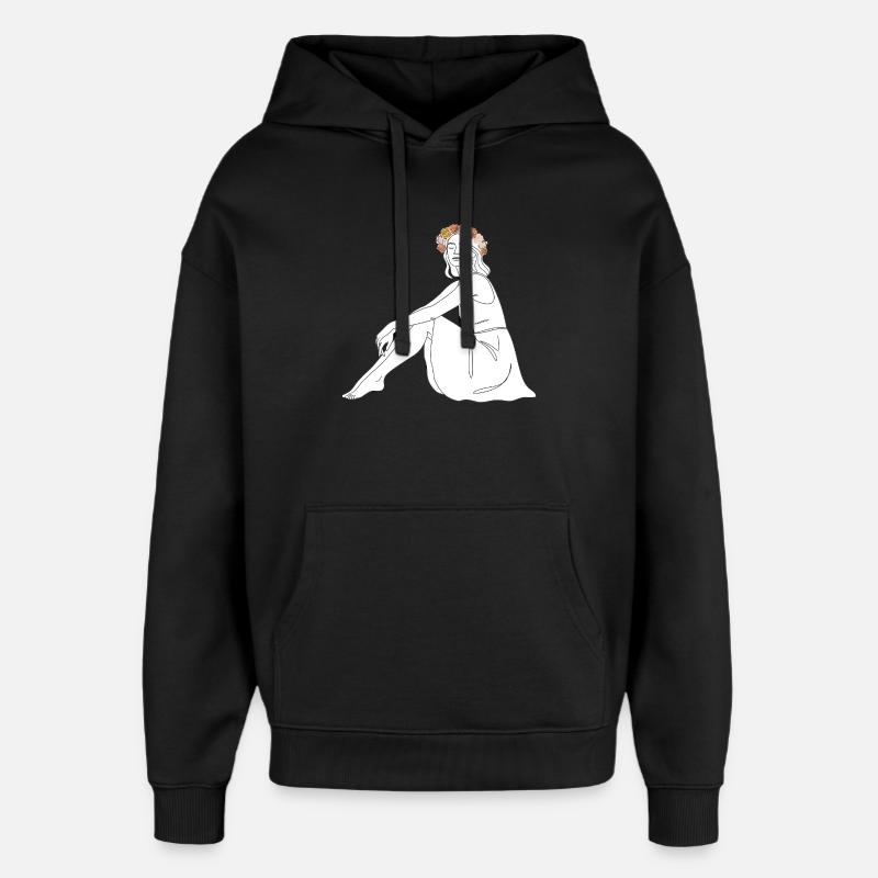 Rose – Motif d’été en ligne - Sweat à capuche unisexe Stanley/Stella Oversized - noir