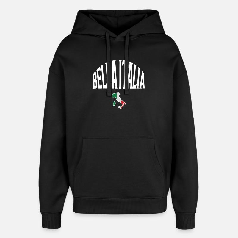 Bella Italia - Sweat à capuche unisexe Stanley/Stella Oversized - noir