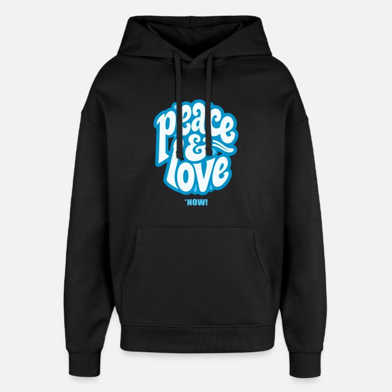 PEACE LOVE #3 - let's talk - Sweat à capuche unisexe Stanley/Stella Oversized - noir