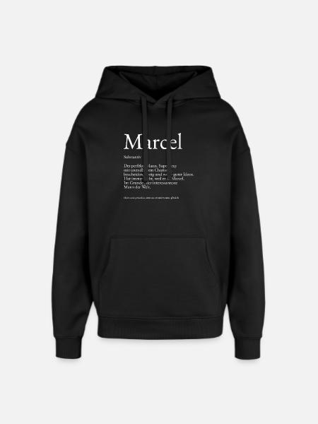 Marcel Dictionary explanation First name Marcel - Oversized Unisex Hoodie by Stanley/Stella - black