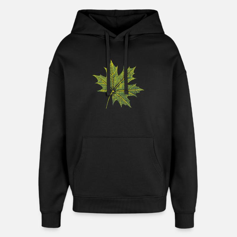 Maple Leaf - Forest & Nature BOTANIK - Oversized Unisex Hoodie by Stanley/Stella - black