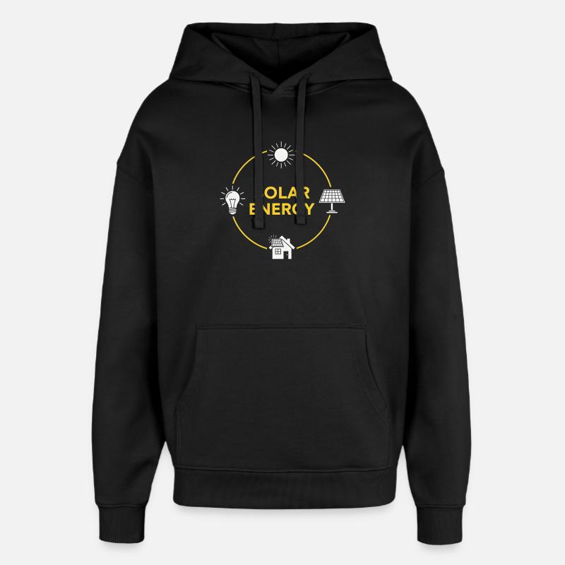 Logo du Cercle d’énergie solaire - Sweat à capuche unisexe Stanley/Stella Oversized - noir