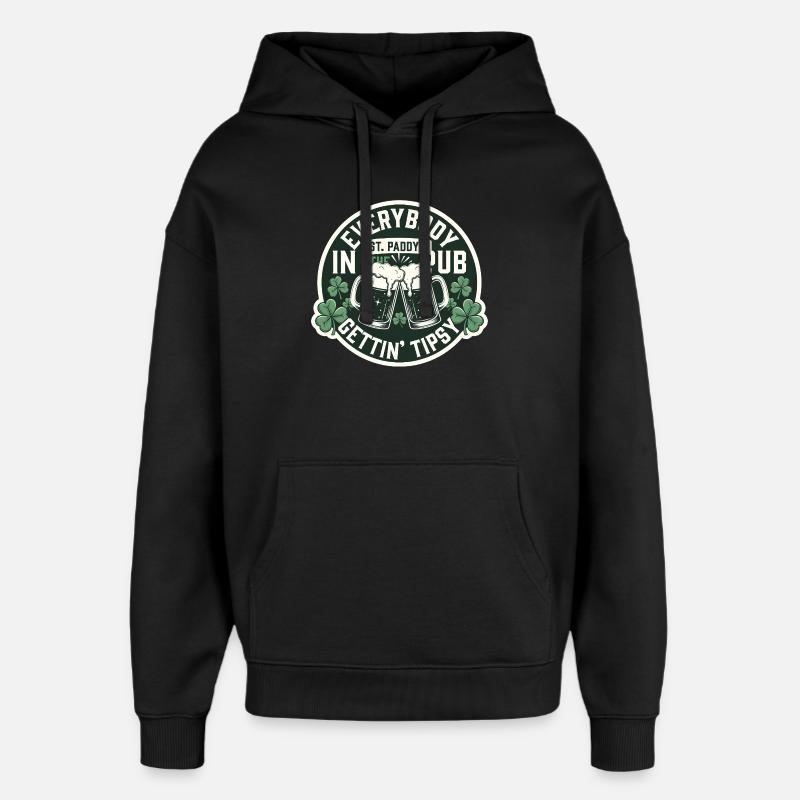 Alle werden beschwipst St. Patrick's Pub - Oversized Unisex Hoodie von Stanley/Stella - Schwarz