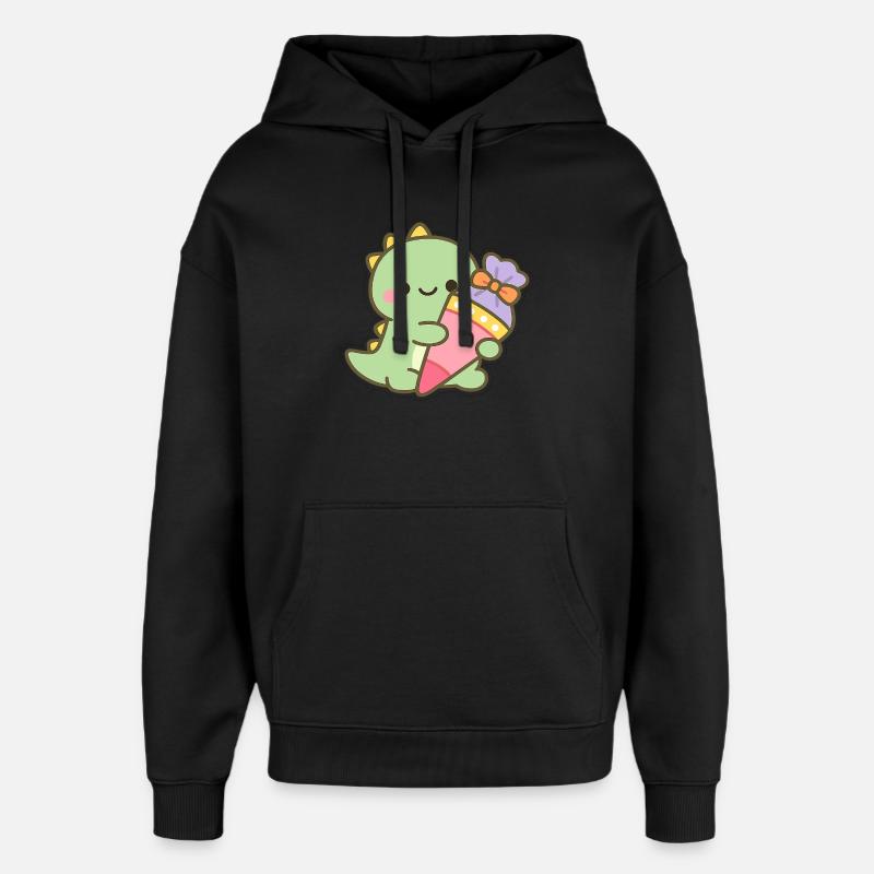 Schulkind Dino Einschulung Geschenk - Oversized Unisex Hoodie von Stanley/Stella - Schwarz