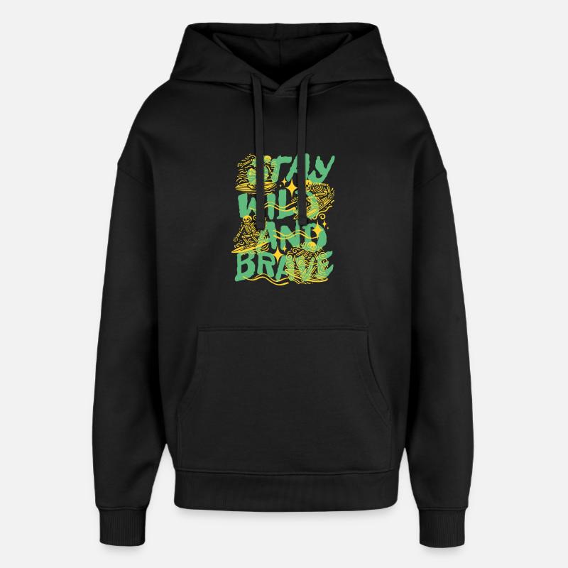 Restez sauvages et courageux - Sweat à capuche unisexe Stanley/Stella Oversized - noir