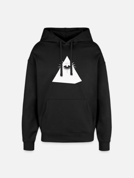 Pyramid Eye Symbol Illuminati - Oversized Unisex Hoodie by Stanley/Stella - black