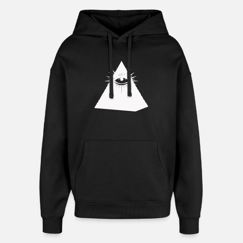 Symbole de l’œil pyramidal Illuminati - Sweat à capuche unisexe Stanley/Stella Oversized - noir
