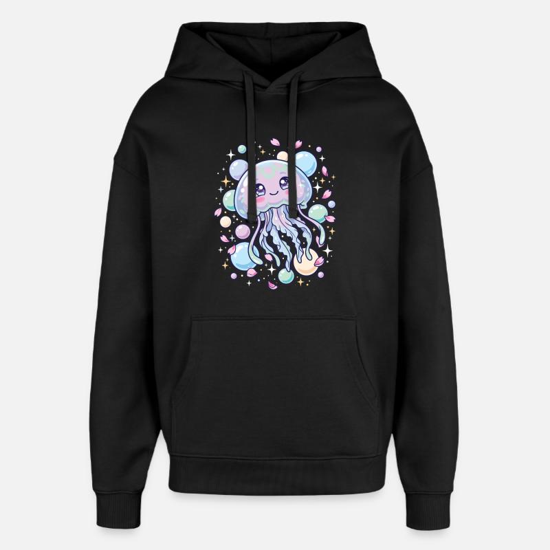 Esthétique de la méduse Kawaii pastel - Sweat à capuche unisexe Stanley/Stella Oversized - noir
