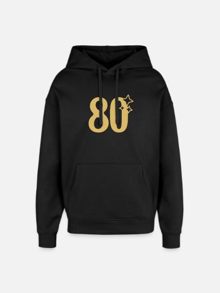 80e anniversaire 80e Étoile d’Or - Sweat à capuche unisexe Stanley/Stella Oversized - noir