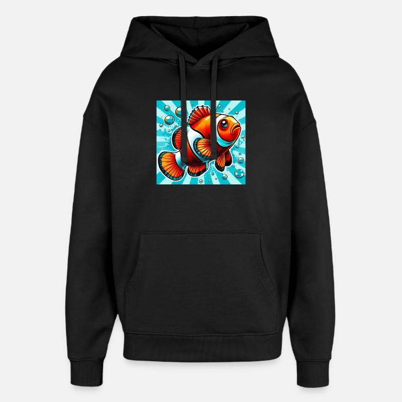 Poisson-clown - Sweat à capuche unisexe Stanley/Stella Oversized - noir