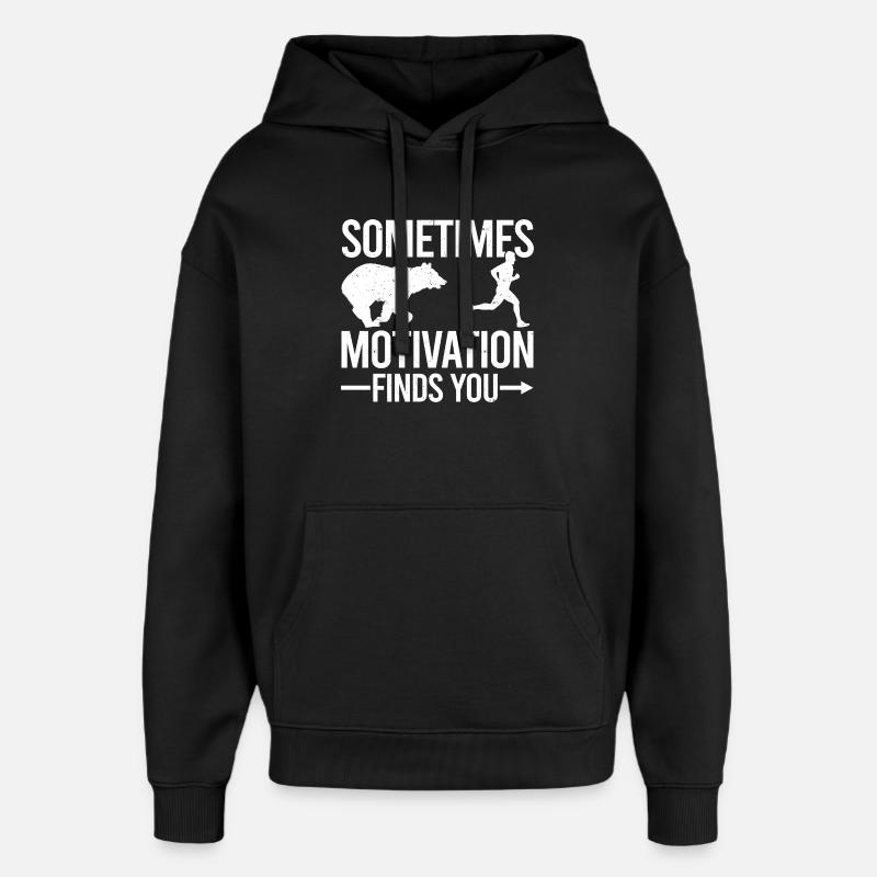 Parfois, la motivation vous trouve - Sweat à capuche unisexe Stanley/Stella Oversized - noir