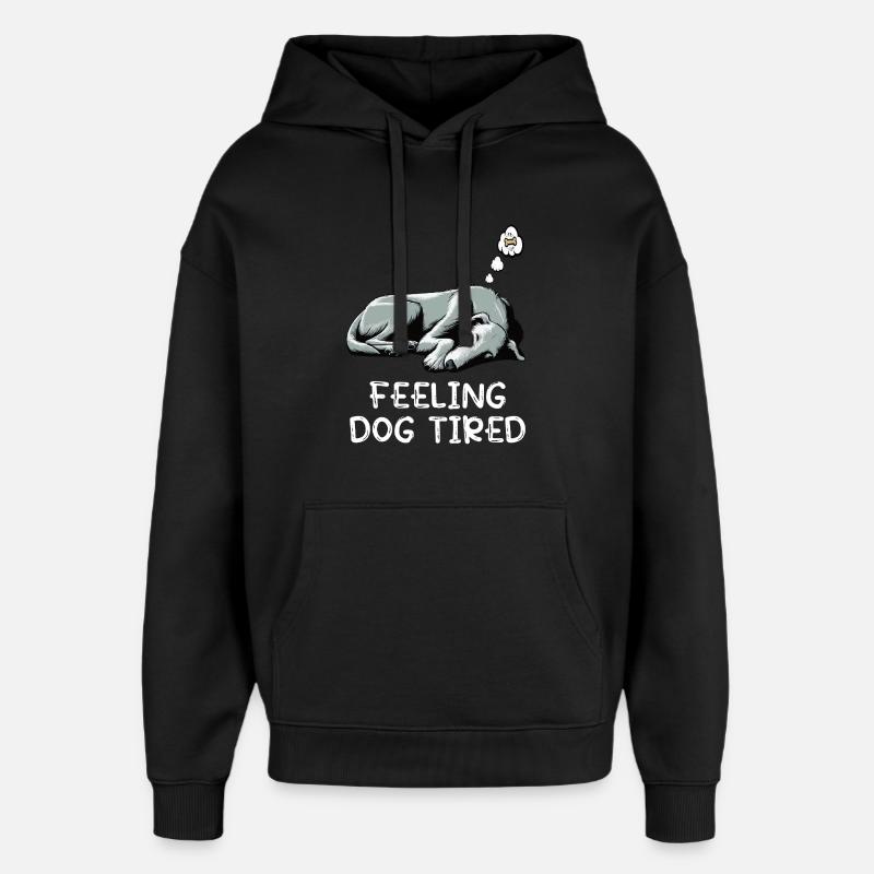 Chien fatigué Lévrier irlandais Lévrier - Sweat à capuche unisexe Stanley/Stella Oversized - noir