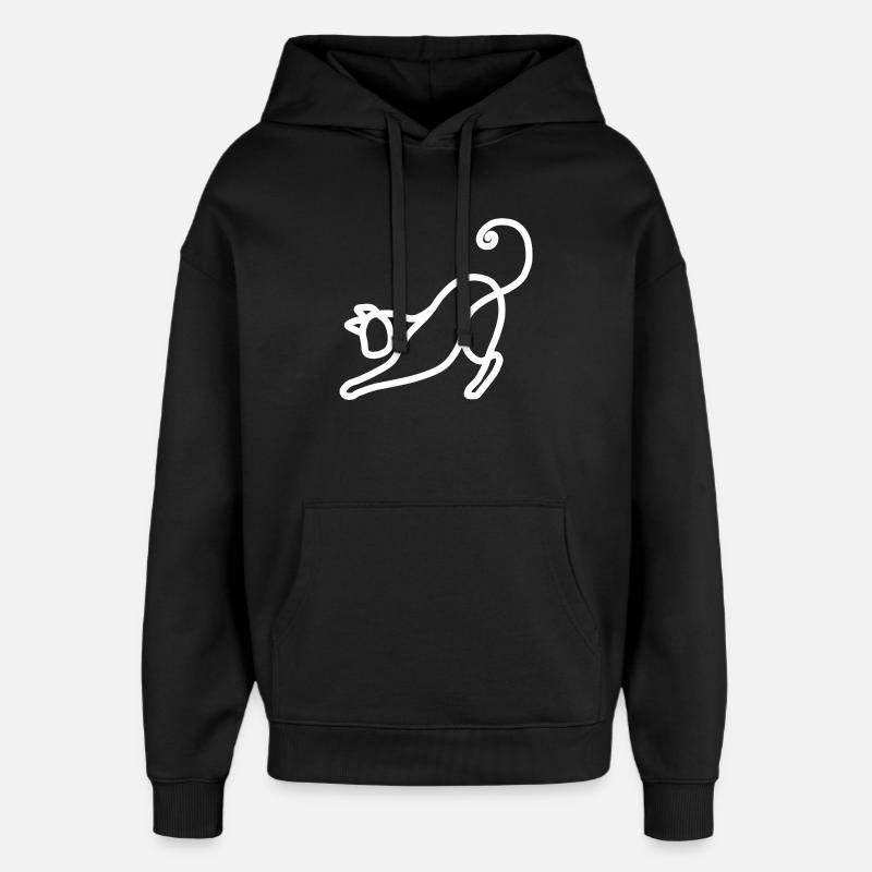 Minimalistische Katze - Oversized Unisex Hoodie von Stanley/Stella - Schwarz