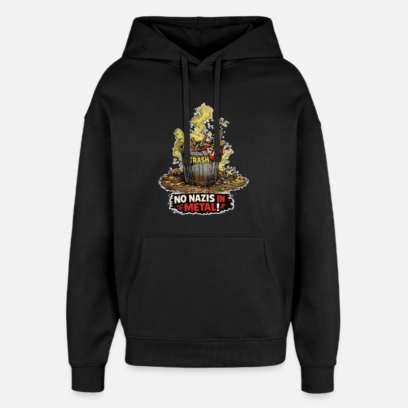 Right garbage can - Oversized Unisex Hoodie by Stanley/Stella - black