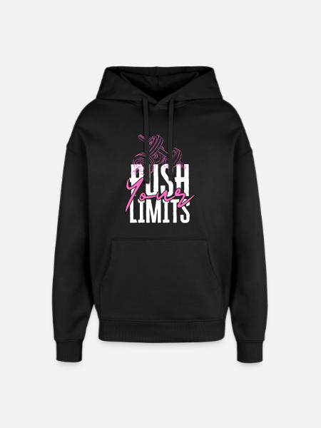 Push Your Limits Fitness Icon - Oversized Unisex Hoodie by Stanley/Stella - black