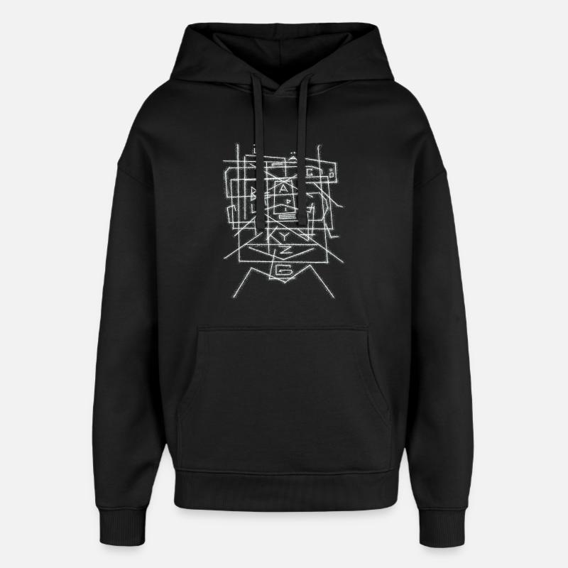 Modèle de caractères alphabet ABC - Sweat à capuche unisexe Stanley/Stella Oversized - noir