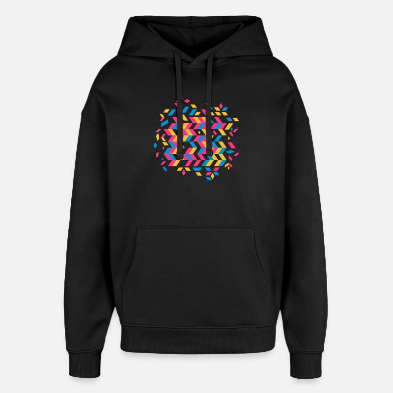 A herringbone pattern - Oversized Unisex Hoodie by Stanley/Stella - black