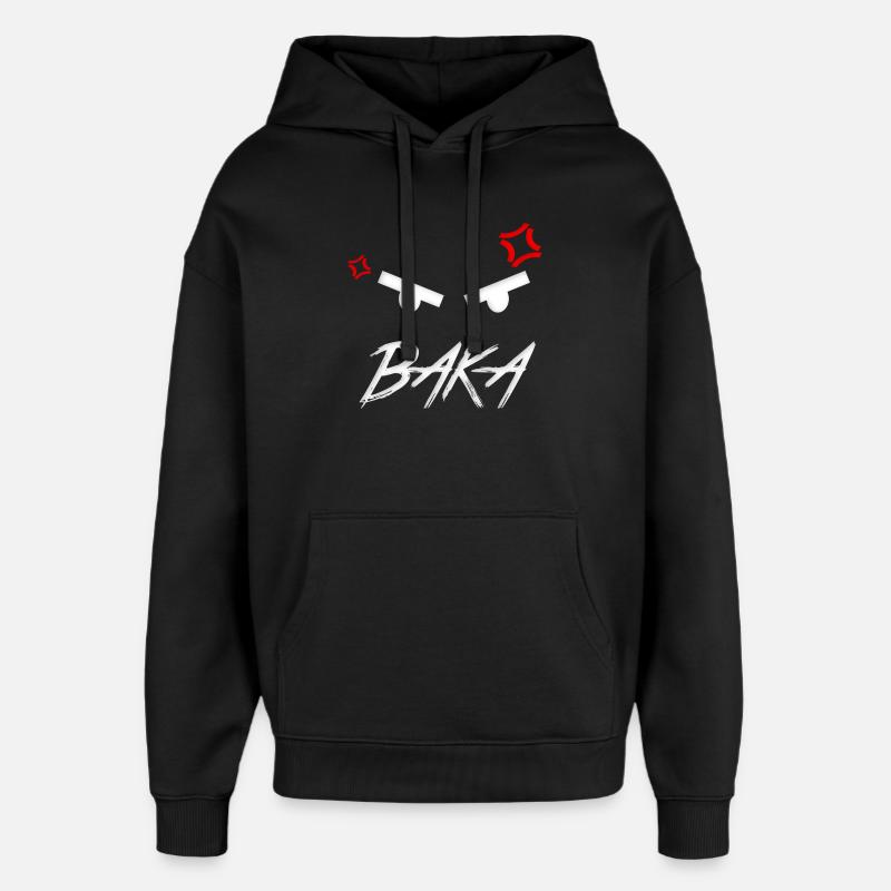 Baka Anime Expression - Oversized Unisex Hoodie by Stanley/Stella - black