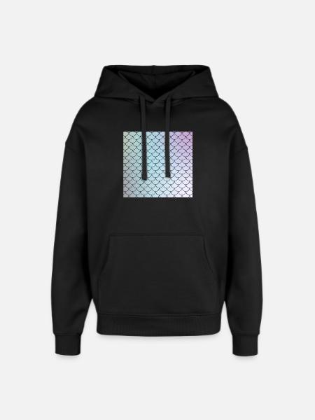 Aquarellierte Fischschuppen Muster - Oversized Unisex Hoodie von Stanley/Stella - Schwarz