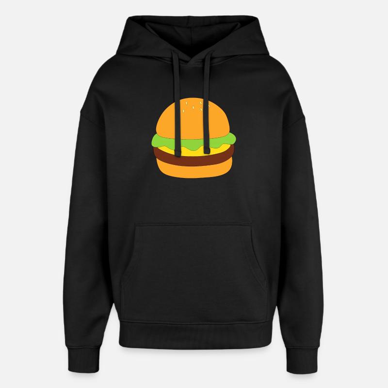 Burgers, restauration rapide, manger, cuisiner - Sweat à capuche unisexe Stanley/Stella Oversized - noir