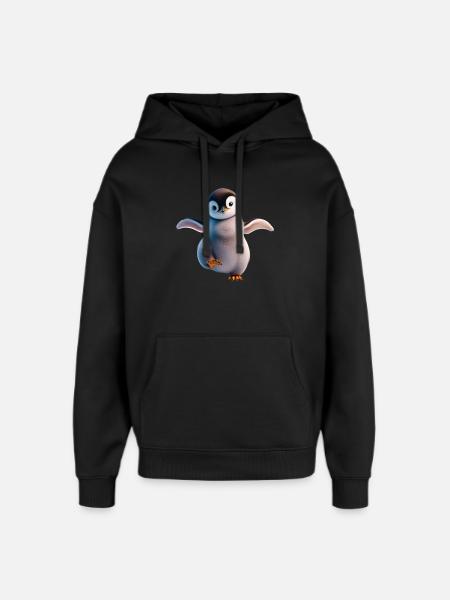 A happily dancing penguin - Oversized Unisex Hoodie by Stanley/Stella - black
