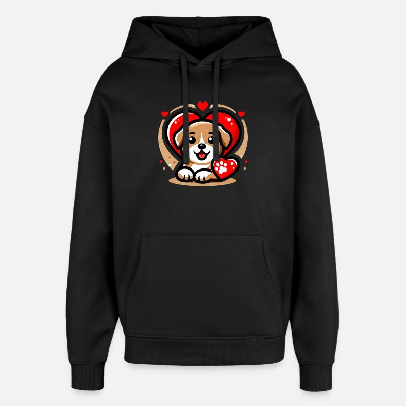 Amour De Chien 1 - Sweat à capuche unisexe Stanley/Stella Oversized - noir