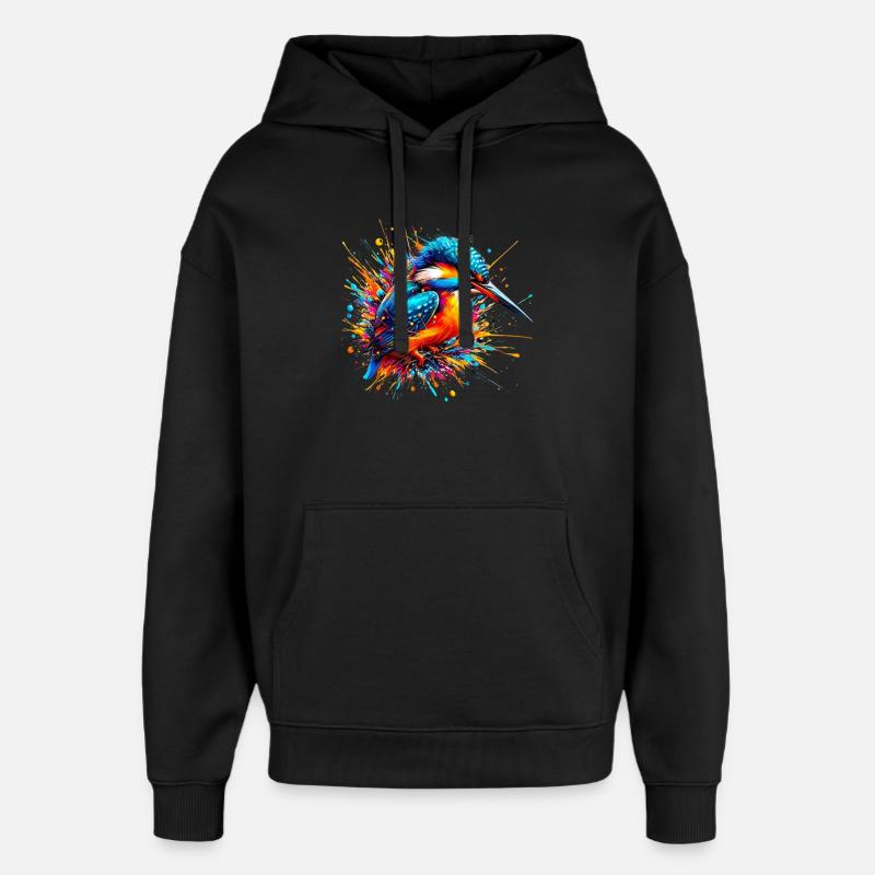 Martin-pêcheur - Sweat à capuche unisexe Stanley/Stella Oversized - noir