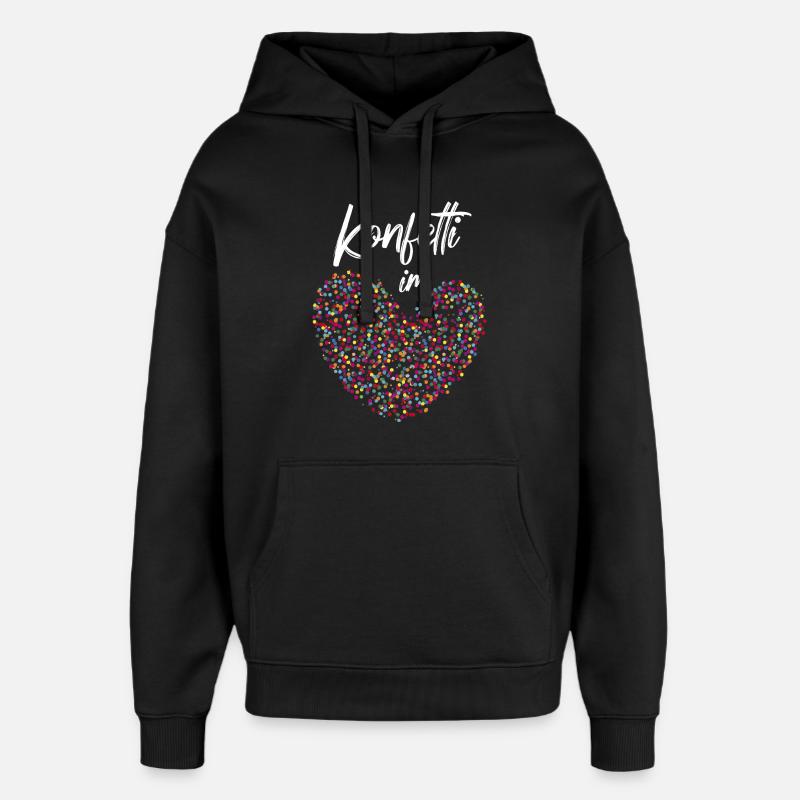 Stimmung Konfetti Fasching Karneval Silvester - Oversized Unisex Hoodie von Stanley/Stella - Schwarz