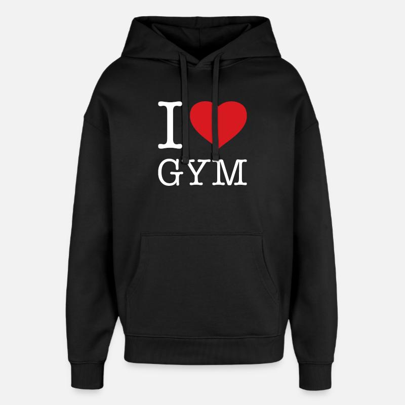 J’ADORE LA GYM - Sweat à capuche unisexe Stanley/Stella Oversized - noir
