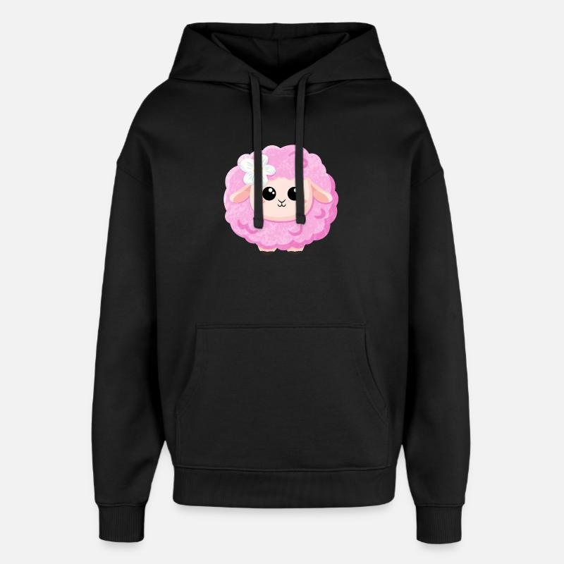 Mouton rose mignon - Sweat à capuche unisexe Stanley/Stella Oversized - noir