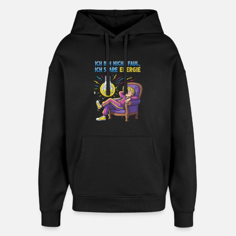 Design énergique et relaxant avec ampoule - Sweat à capuche unisexe Stanley/Stella Oversized - noir