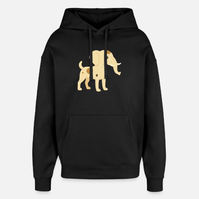 Eléphant chien jack russel - Sweat à capuche unisexe Stanley/Stella Oversized - noir