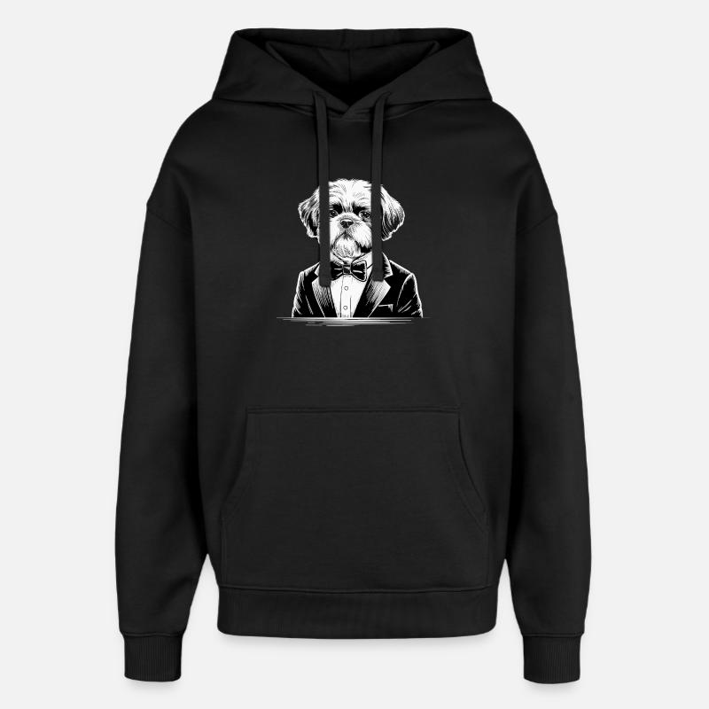 Shih Tzu - Sweat à capuche unisexe Stanley/Stella Oversized - noir