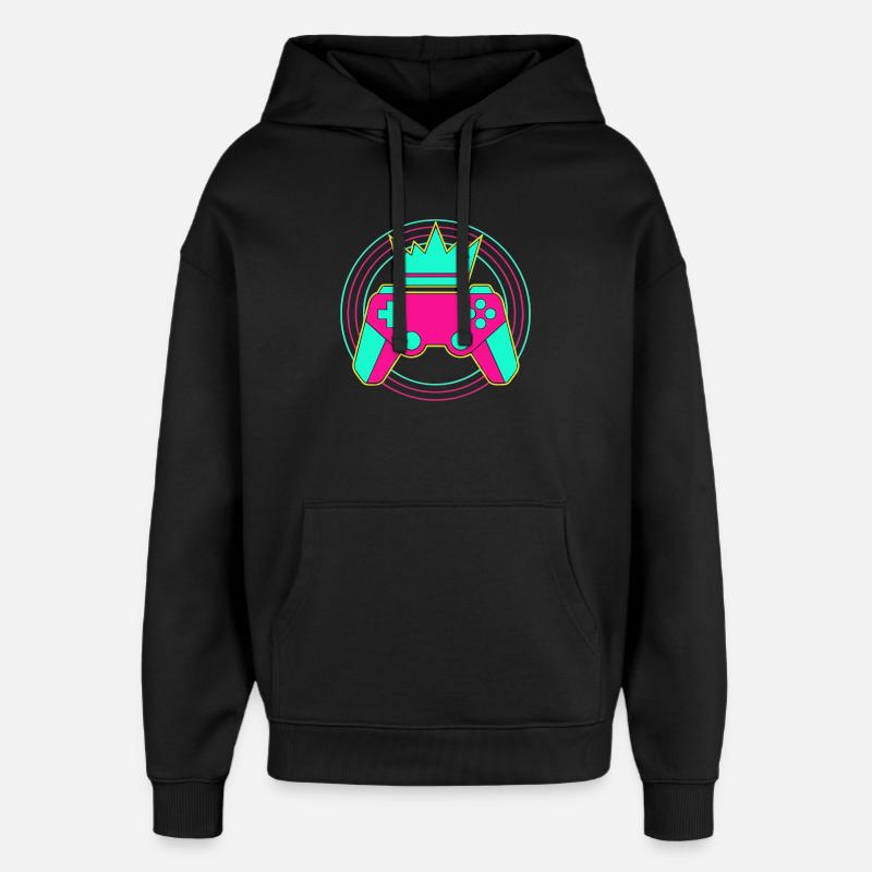 Manette Krone Neon Minimal Zocker Art - Sweat à capuche unisexe Stanley/Stella Oversized - noir