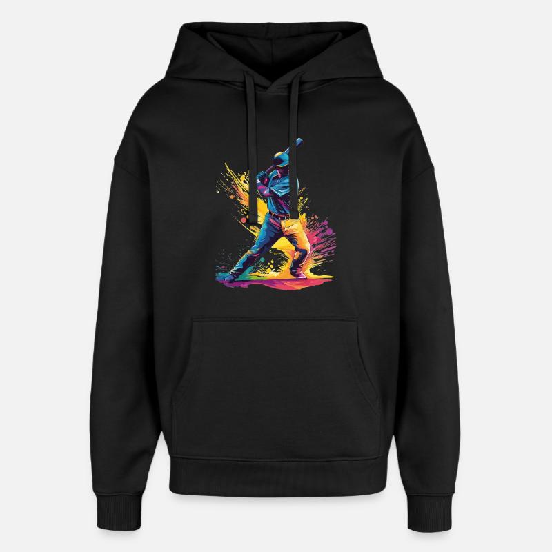 Joueurs de baseball - Sweat à capuche unisexe Stanley/Stella Oversized - noir