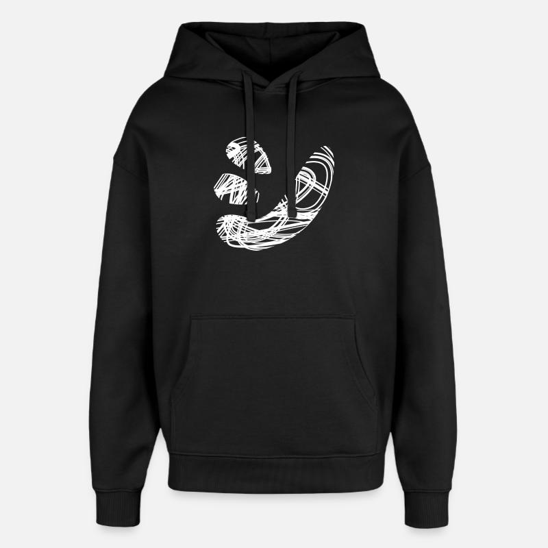 Japanese text 'シ' (shi) pattern - Oversized Unisex Hoodie by Stanley/Stella - black