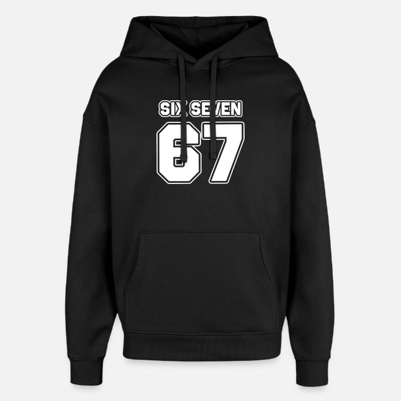 67 - Six sept - Sweat à capuche unisexe Stanley/Stella Oversized - noir