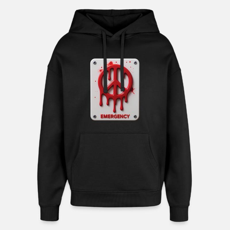 FRIEDENSNOTFALL #1 – Frieden & Liebe - Oversized Unisex Hoodie von Stanley/Stella - Schwarz